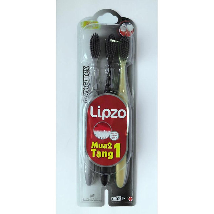 Vỉ 3 bàn chải đánh răng Lipzo Maxcare X