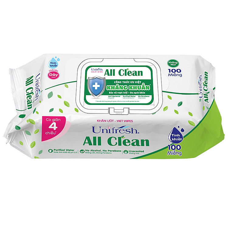 Khăn Ướt Unifresh All Clean 100M (100 Miếng)