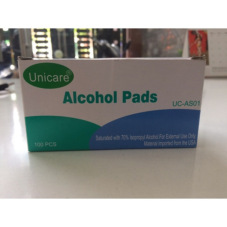 Gạc thấm cồn y tế tiệt trùng UC-AS01 (100 miếng)
