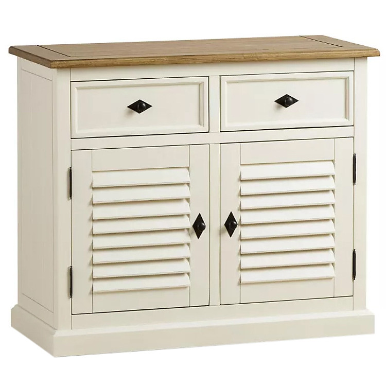 Tủ Chén Thấp Shutter Loại Nhỏ Gỗ Sồi Ibie DSCSSSHUO - Trắng (100 x 42 x 80 cm)