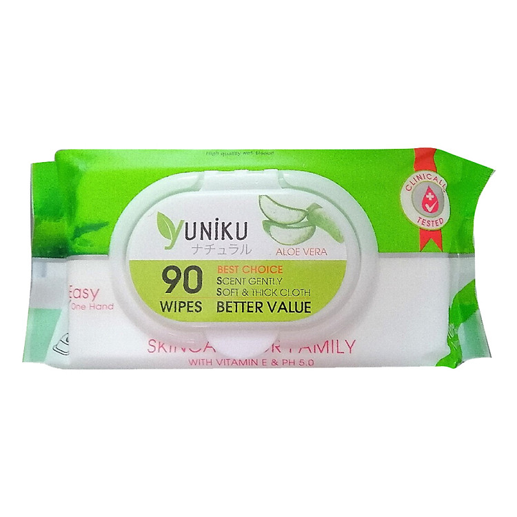Khăn Ướt Yuniku Max Cool Không Hương (90 Tờ)