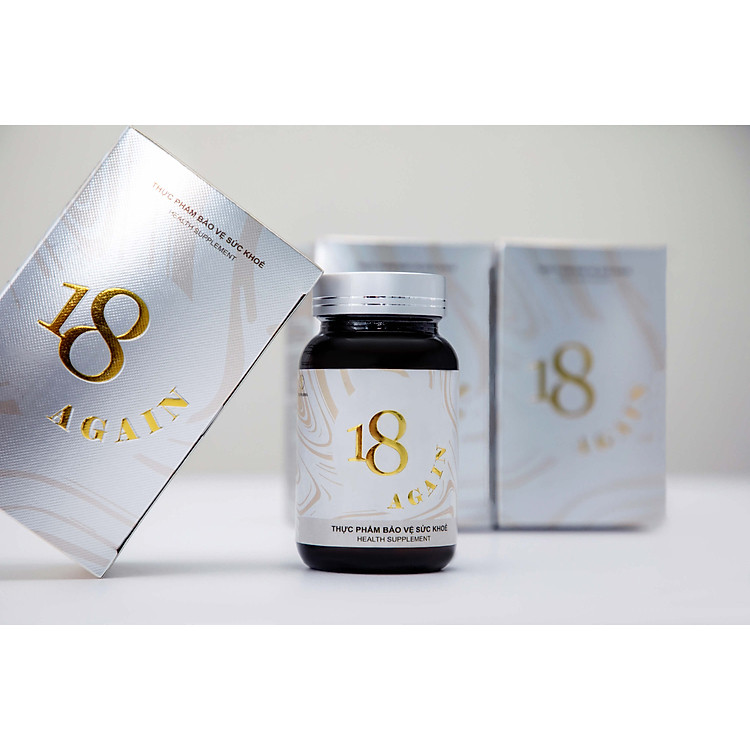 Viên Uống Cao Cấp Trắng Da, Mờ Nám, Bay Mụn Nội Tiết 18 Again 60 viên/hộp