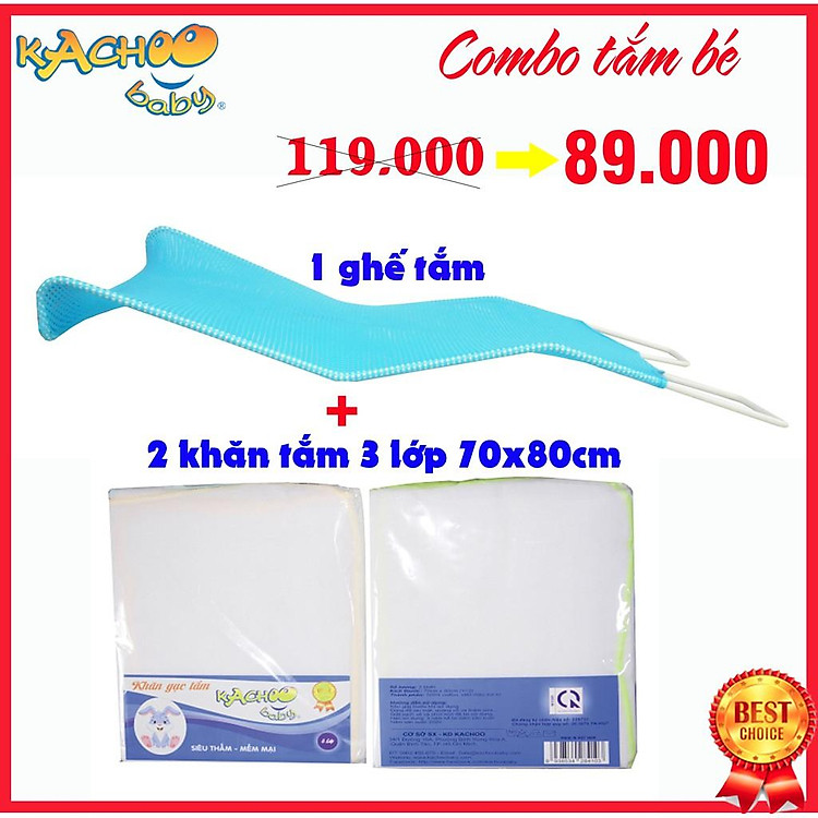 Mua Combo tắm bé ghế và khăn 3 lớp Chính hãng Giá rẻ - Hình ảnh 2
