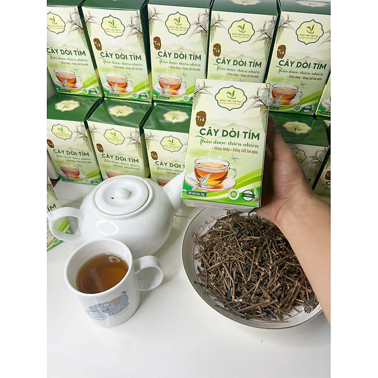 Trà cây dòi thân tím túi lọc Tuệ Tâm - Trà túi lọc cây dòi thân tím - Mỗi hộp có 30 gói 3g - Dùng cho người ho, ho lâu ngày, phổi yếu