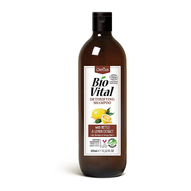 Dầu Gội Hữu Cơ Nhập Khẩu thải Độc Dành Cho Tóc Dầu Nhờn Deba Bio Vital Nettle & Lemon