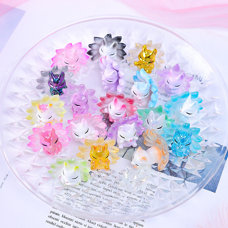 Mô Hình Chú Cáo Nhỏ Mini Nhiều Màu Trang Trí Decor Tiểu Cảnh Xe Hơi_ Hàng chính hãng