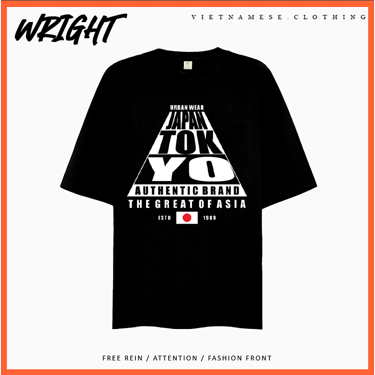 Áo Phông Tokyo Authentic Xu Hướng US UK Form Rộng Tay Lỡ Unisex 100% Cotton