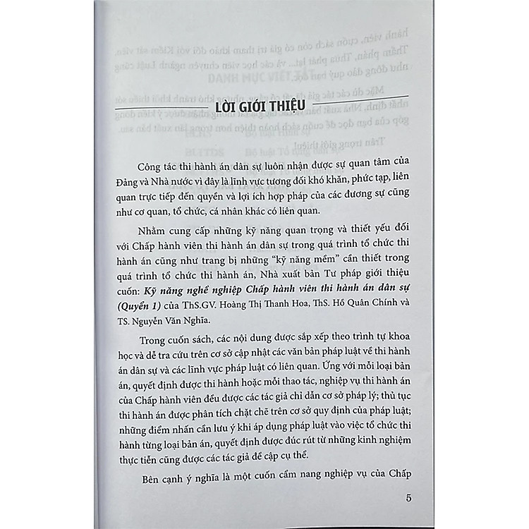 Kỹ năng nghề nghiệp Chấp hành viên thi hành án dân sự (Quyển 1) - Ảnh 3