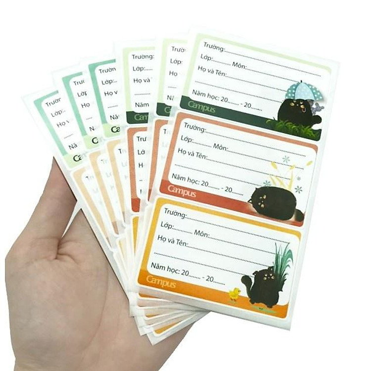 Nhãn vở Campus Meow NT-MEO-18 (18 nhãn/túi) - Ảnh 4
