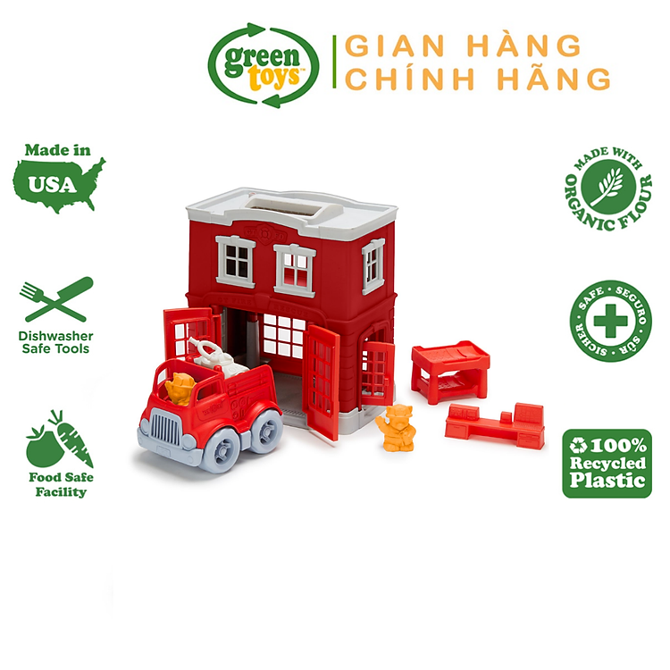 Mua tại Lazada: Bộ Đồ Chơi Trạm Cứu Hỏa Green Toys Chính hãng Ưu đãi