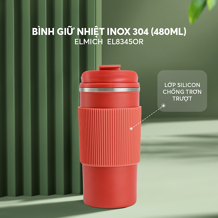 Cốc giữ nhiệt inox 304 Elmich EL8345 dung tích 480ML - Hàng Chính Hãng