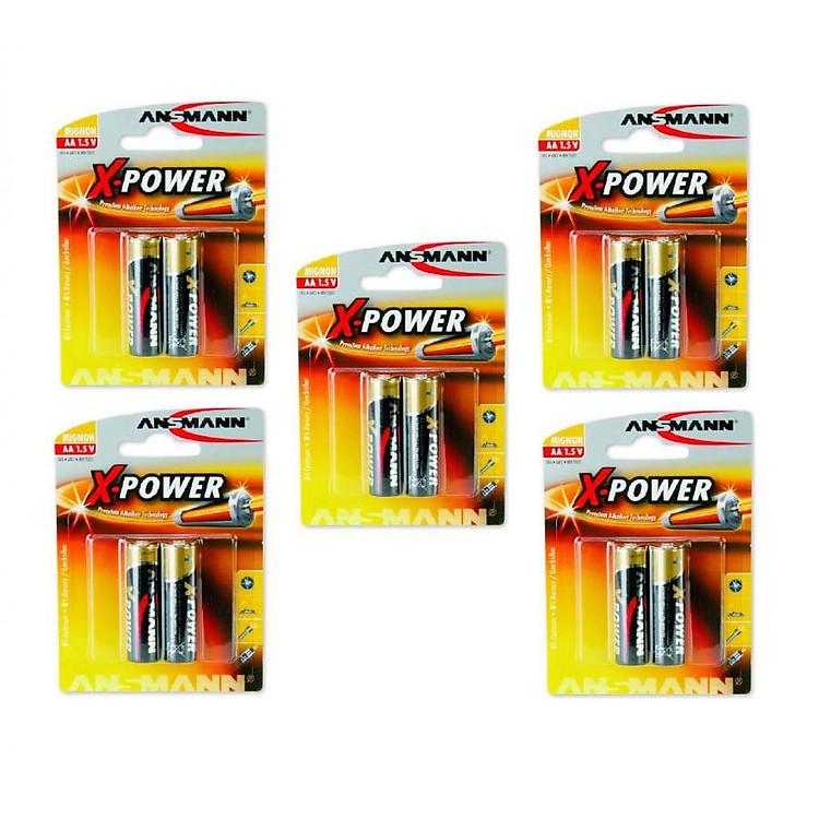 5 vỉ Pin AA X-Power ANSMANN ALKALINE - Hàng Nhập Khẩu