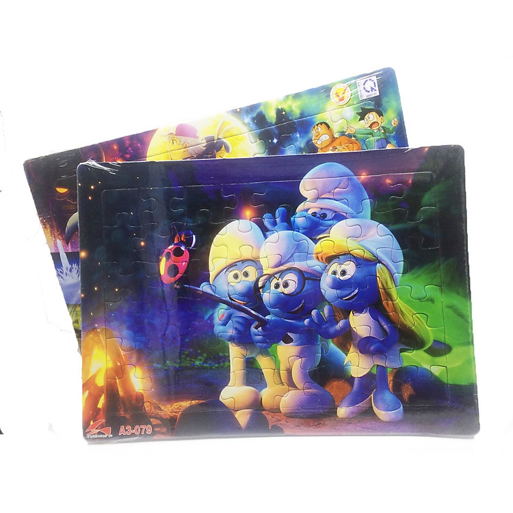 Bộ xếp hình A3 48 mảnh Xì Trum - Doremon Chính hãng Giá rẻ - Hình ảnh 3