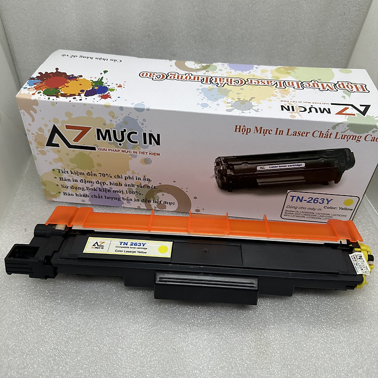 Hộp mực AZ TN263 BK/C/Y/M Dùng cho máy in Brother HL 3230CDN, DCP 3551CDW, MFC-3770CDW, 3750CDW - Hàng chính hãng