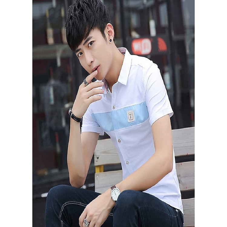 Áo Sơ Mi Nam Tay Ngắn Phong Cách Hàn Quốc
