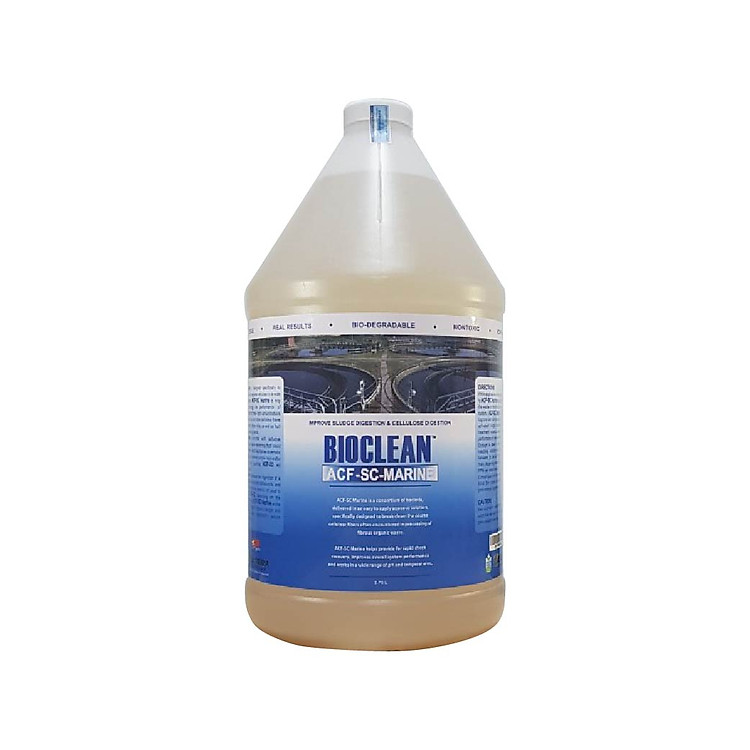 VI sinh xử lý nước thải khó phân hủy và có độ mặn cao Bioclean ACF SC Marine hàng Mỹ NSX Sun & Earth Microbiology chai gallon 3,785 lít