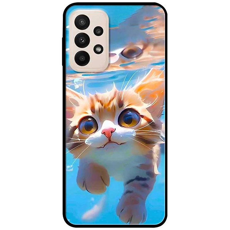 Ốp lưng cho Samsung M33 - Samsung A16 - A06 - Samsung A23 - A32 4G - A52 - Mèo Bơi - Hàng Chính Hãng