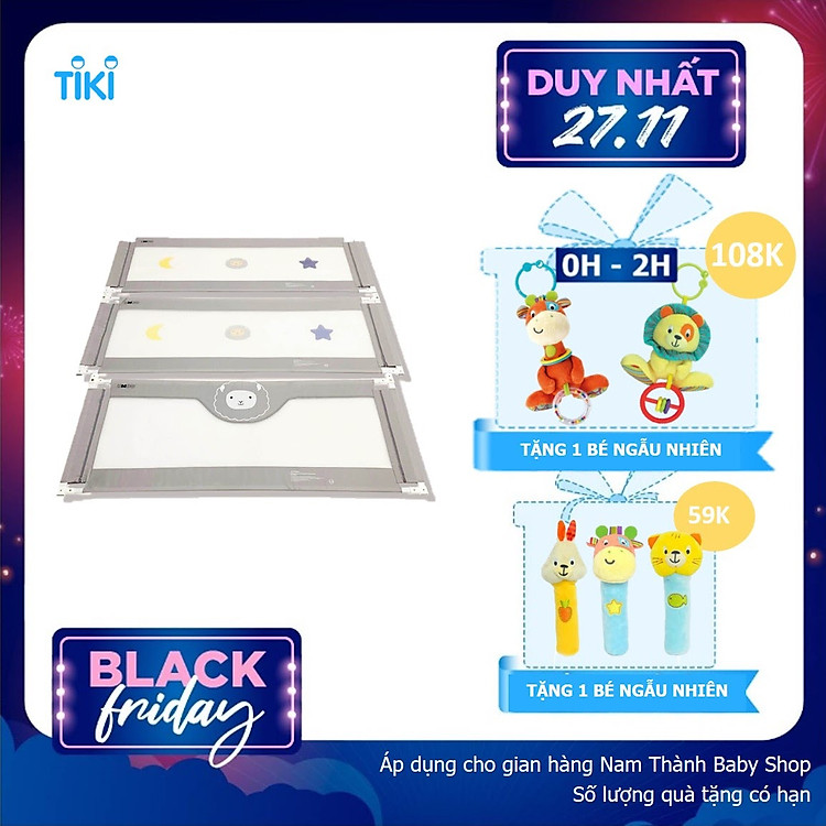 Thanh chắn giường Umoo, khung chắc chắn cho bé ngủ và chơi an toàn (Giá 1 thanh)