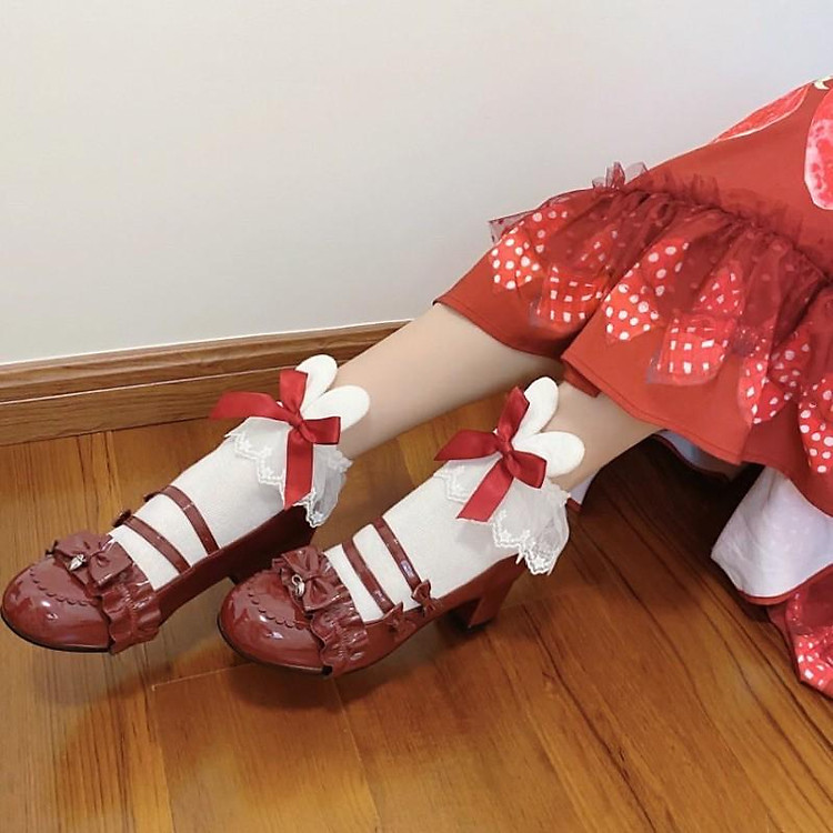 Tất lolita phối nơ tai thỏ