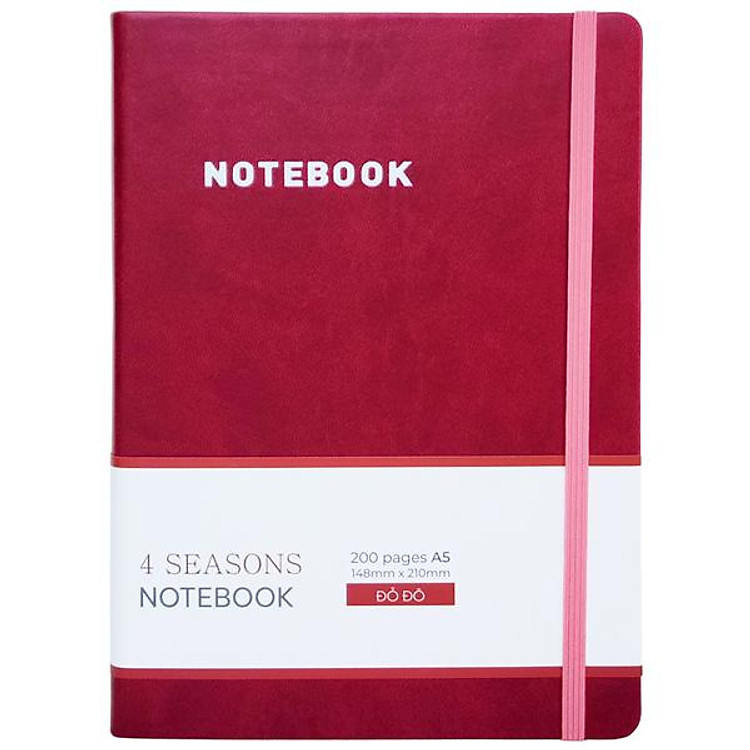 Sổ Bìa Da A5 Kẻ Ngang (200 trang, 80gsm) – Màu Đỏ Đô