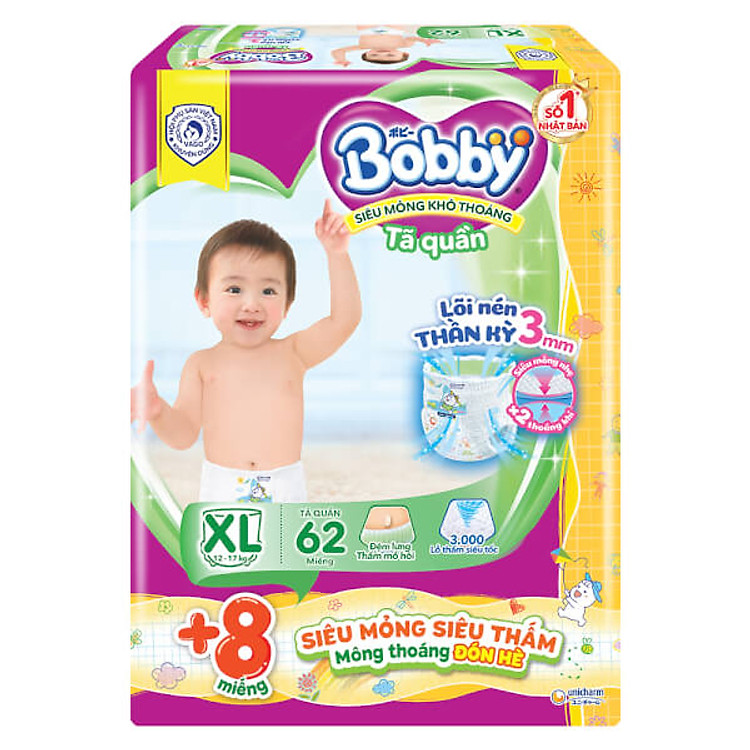 Tã Quần Bobby XL62 Miếng 12-17 Kg Uy tín Giá tốt - Hình ảnh 5