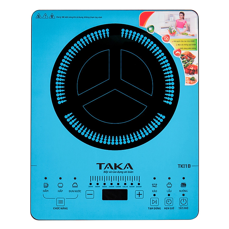 Bếp Điện Từ Đơn Taka TKI1B (2000W) - Tặng Nồi Lẩu - Hàng chính hãng