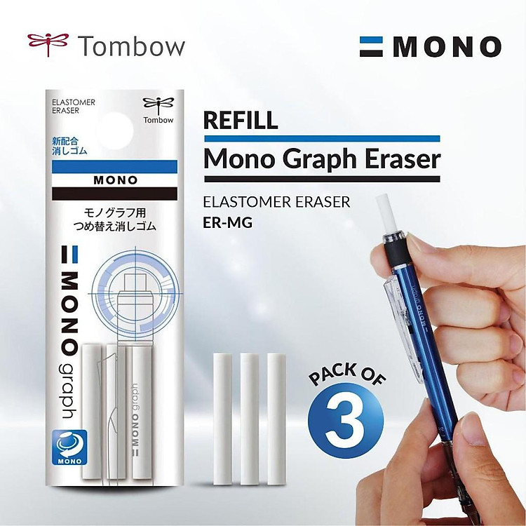Túi 3 Ruột Gôm Cho Bút Chì Tombow Mono Graph