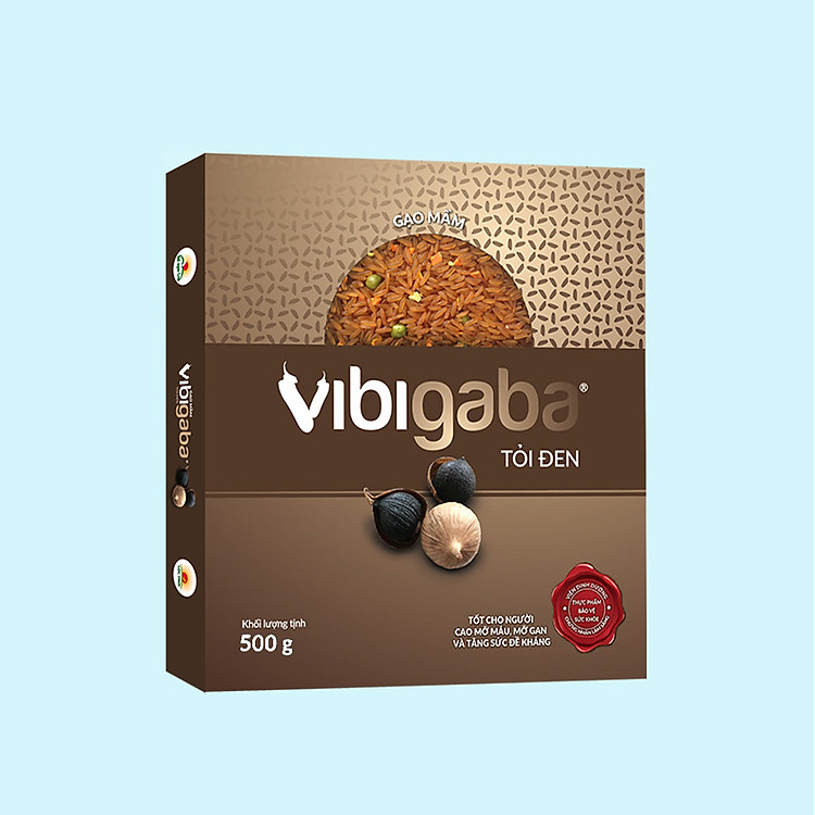 Gạo Mầm Vibigaba Tỏi Đen Cho Người Cao Mỡ Máu, Mỡ Gan – Gói 500g