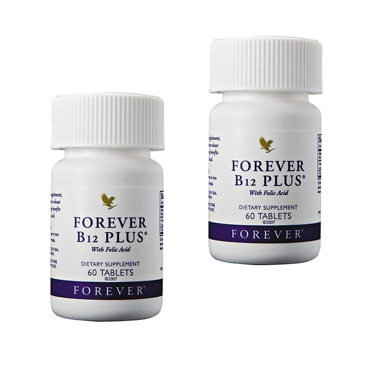 Combo 2 hũ Forever B12 Plus (#188) – kết hợp vitamin B12 và Acid Folic-60 viên/hũ