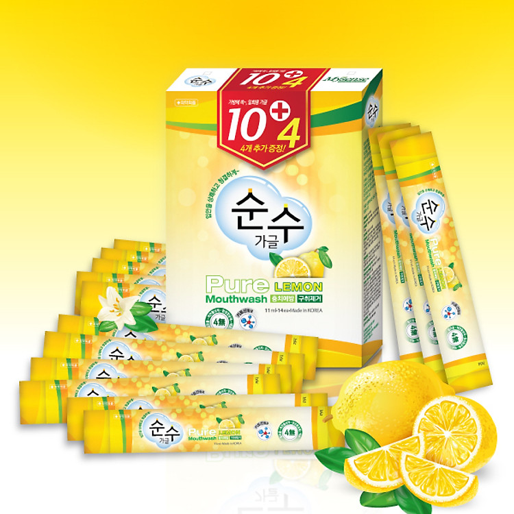 Nước súc miệng cao cấp dạng gói PURE LEMON MOUTHWASH (hương chanh).