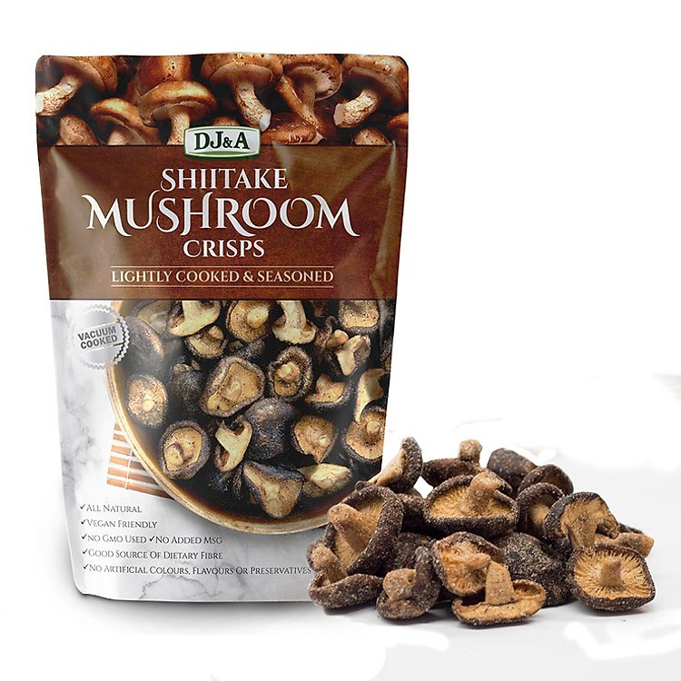 DJ&A SHIITAKE MUSHROOM CRISPS (65g) - Snack Nấm Hương Sấy Giòn Của Úc
