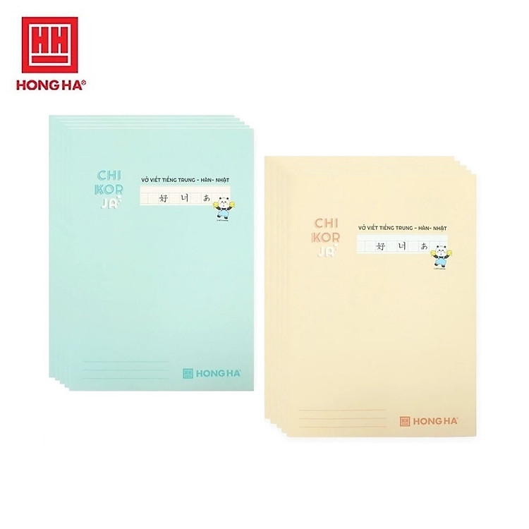 Lốc 5 vở Study Chi-Kor-Ja Hồng Hà 1466 / 1467 Hà (tiếng Trung Quốc - Hàn Quốc - Nhật Bản)