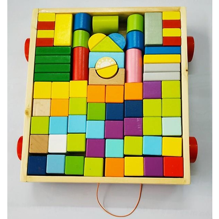 Khối xếp hình 70 chi tiết bằng gỗ