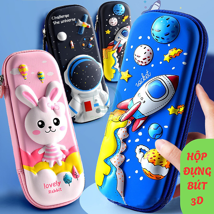 Hộp Bút Thiết Kế 3D (3 ngăn)