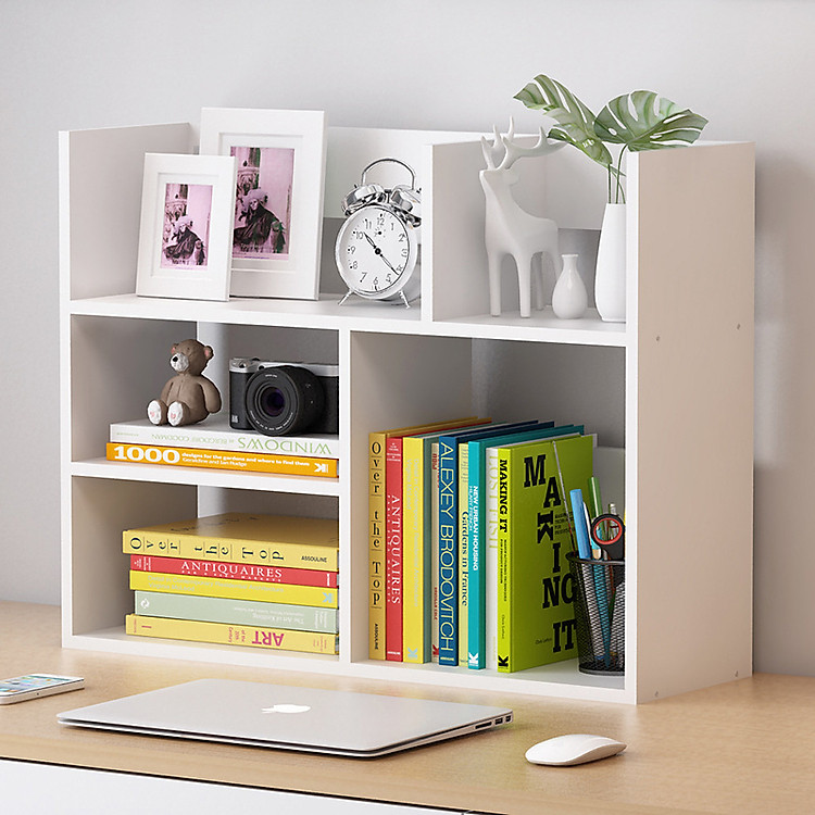 Kệ Gỗ Để Bàn Làm Việc Văn Phòng SIB DECOR Màu Trắng (Kệ Không Bao Gồm Các Sản Phẩm Khác)