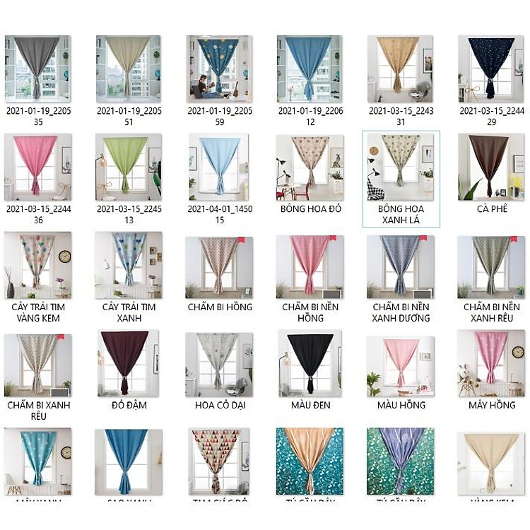 Rèm cửa 1x1.35m dán tường kèm đai dán tiện dụng