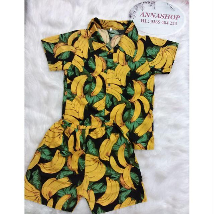 ĐỒ BỘ NAM NỮ ĐI BIỂN CHUỐI LỚN, VẢI KATE THÁI LOẠI 1 ĐỦ CHO CẢ NHÀ TỪ 7 - 120 KÝ