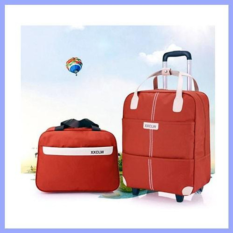 Vali kéo du lịch siêu nhẹ kèm túi có bánh xe, vali kéo rộng rãi