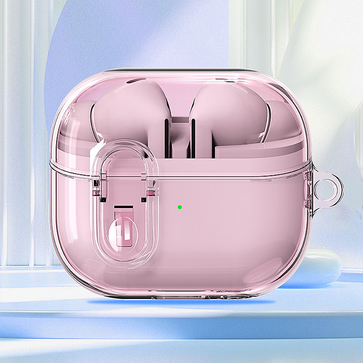 Bao Case Ốp Trong Suốt Có Khóa Chống Thất Lạc Rơi Tai Nghe cho Samsung Galaxy Buds 3 / Buds 3 Pro / Buds 3 FE - Hàng Chính Hãng