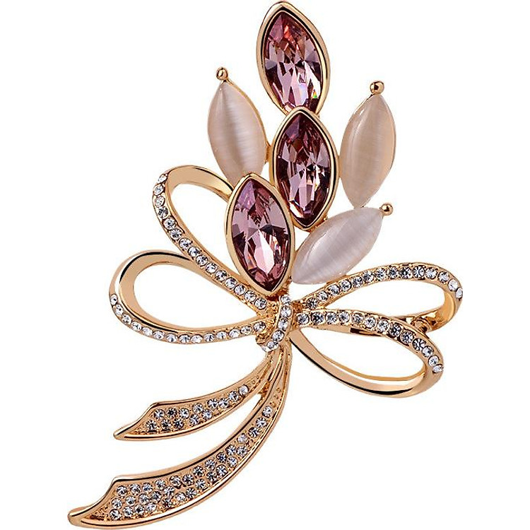 Trâm Cài Áo Hình Bó Hoa Đính Đá Sapphire Dịu Dàng Nữ Quí Phái