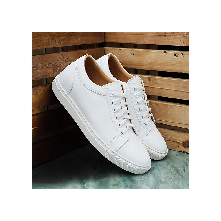 Giày Sneaker Thể Thao Nam Da Bò UDANY - GBD06 - Màu Trắng