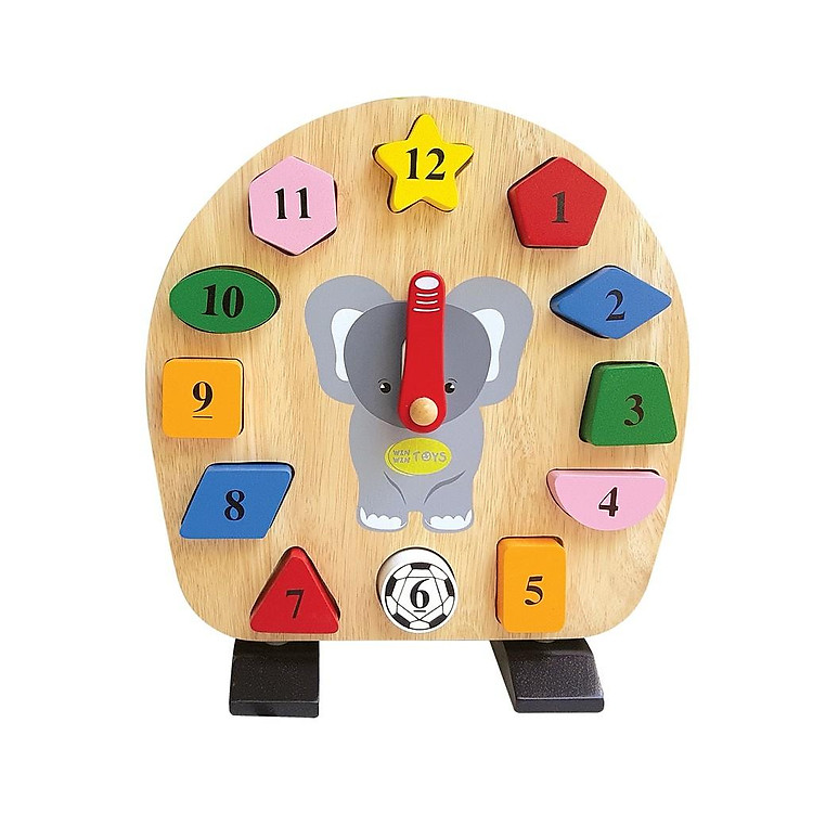 Đồ chơi gỗ Đồng hồ voi con Winwintoys Chính hãng Giá tốt - Hình ảnh 3