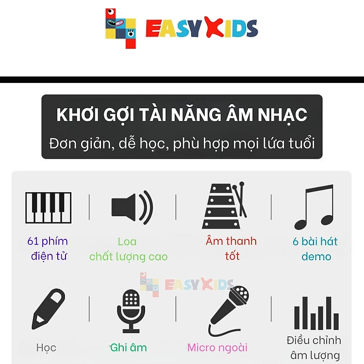 Đàn Piano Điện Tử 61 Phím Cho Bé Chính hãng Giá rẻ - Hình ảnh 4