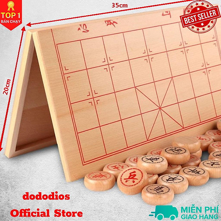 Cờ tướng gỗ tự nhiên 40x35 cm Chính hãng Tiết kiệm - Hình ảnh 5