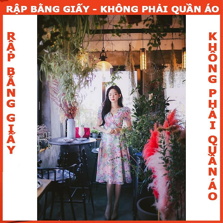 Rập giấy đầm cổ tim tay phồng mã 1259 (BẢN VẼ) - Ảnh 2