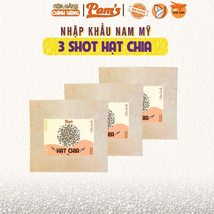 Hạt Chia Nhập Khẩu Nam Mỹ Pam's(10g/tick) - Hạt chia Organic, Giàu Đạm Omega-3