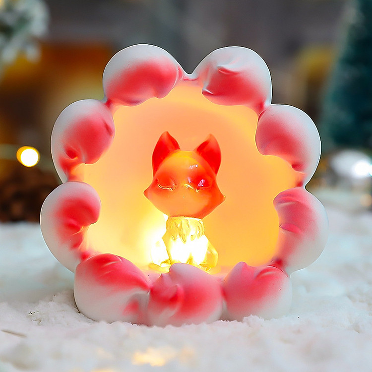 Mô Hình Trang Trí Xe Hơi Hồ Ly Cáo Nhỏ Có Đèn Sáng Tạo Quà Tặng – Đỏ 9018