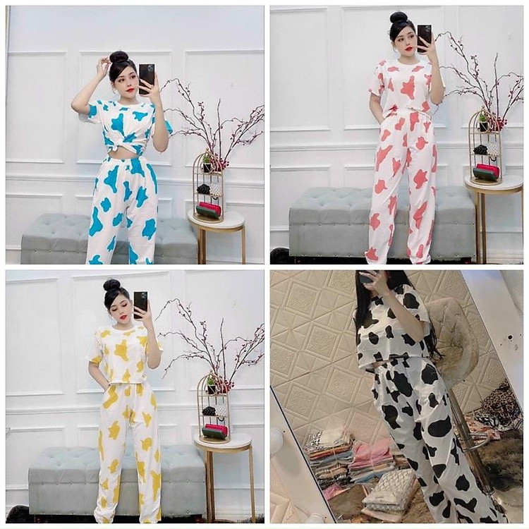 Sét áo bò sữa, áo croptop, quần Jogger dây rút|bộ áo bò sữa