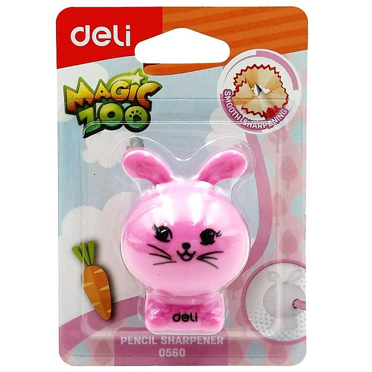 Chuốt Chì Mini Deli 560 - Hình Thỏ (Màu Hồng) - Ảnh 2