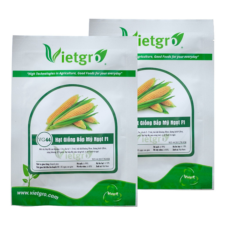 Combo 2 Gói Hạt Giống Bắp Mỹ Ngọt F1 Vietgro VG44 (Gói 10 hạt)
